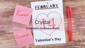  Presentation with valentines day - PPT layouts enhanced with white notebook sticker page - valentines day february 14 background and a  colored foreground