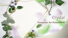  Presentation with ivy - Amazing slide set having white-notepad-sheet-ivy-branch backdrop and a cream colored foreground