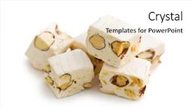  Presentation with almonds - Amazing presentation theme having white nougat with almonds on white background backdrop and a white colored foreground