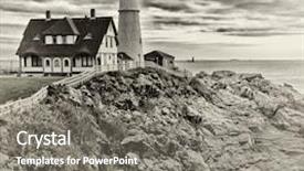  Presentation with maine - PPT layouts having white ocean - portland head lighthouse in maine background and a gray colored foreground