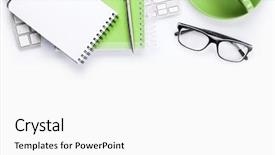  Presentation with desk - Amazing presentation theme having white office desk with computer backdrop and a white colored foreground