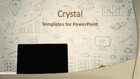  Presentation with flower office desk table - PPT layouts with white office desk with flower background and a  colored foreground