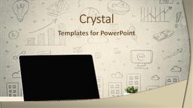  Presentation with flower office desk table - Slide set consisting of white office desk with flower background and a  colored foreground