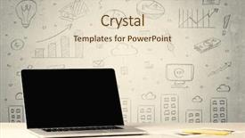  Presentation with business office desk - Slides featuring white office desk with flower background and a lemonade colored foreground