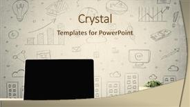  Presentation with apple on open books - Colorful PPT theme enhanced with white office desk with flower backdrop and a lemonade colored foreground