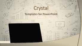  Presentation with business office desk - Theme enhanced with white office desk with flower background and a lemonade colored foreground