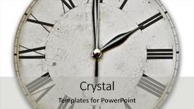  Presentation with vintage clock - Theme enhanced with white old vintage clock face background and a light gray colored foreground