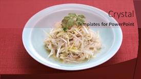  Presentation with beef - PPT theme enhanced with white-omasum-beef-tripe background and a coral colored foreground