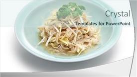  Presentation with beef - Presentation theme with white-omasum-beef-tripe background and a sky blue colored foreground