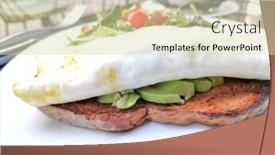  Presentation with fresh avocado - PPT theme with white-omelet-served-with-avocado background and a soft green colored foreground