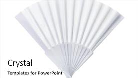  Presentation with plastic - Presentation having white open blank plastic fan background and a white colored foreground