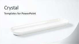  Presentation with white marble plate marble - Colorful presentation design enhanced with white oval plate on white backdrop and a cool aqua colored foreground