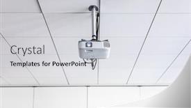  Presentation with modern color - Slide deck having white-overhead-projector-on-ceiling background and a light gray colored foreground