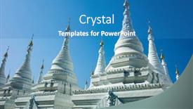  Presentation with stupa - Cool new PPT layouts with white-pagodas-of-sanda-muni backdrop and a teal colored foreground