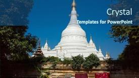  Presentation with white brick - Theme enhanced with white-pahtodawgyi-pagoda-laundry-blankets background and a ocean colored foreground