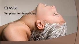  Presentation with pretty girl - Colorful slides enhanced with white paint applied on hair backdrop and a coral colored foreground