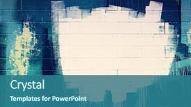  Presentation with cement paint - Beautiful presentation featuring white paint stroke copyspace backdrop and a ocean colored foreground