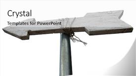  Presentation with pole - Slide deck featuring white painted arrow sing tied up to a pole background and a white colored foreground