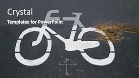  Presentation with cycling - Cool new presentation theme with white-painted-bike-marking backdrop and a dark gray colored foreground