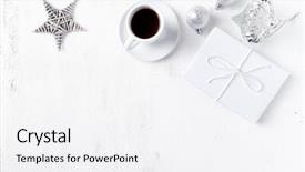  Presentation with silver cup - Audience pleasing slides consisting of white painted wooden background backdrop and a white colored foreground