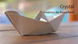  Presentation with paper boat children play - Beautiful slides featuring white paper boat in summer backdrop and a coral colored foreground