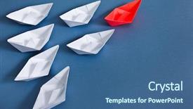  Presentation with boat - Slide deck having white paper boats and one background and a ocean colored foreground