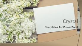  Presentation with white flowers - PPT theme featuring white-paper-card-with-closeup background and a white colored foreground