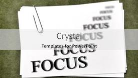  Presentation with business cards - PPT theme with white paper cards with paperclip for business focus on success background and a white colored foreground