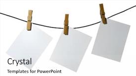  Presentation with old paper rope border - PPT theme consisting of white paper clothes-peg rope background and a  colored foreground