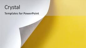  Presentation with curling - Colorful slide deck enhanced with paper curling over vibrant yellow backdrop and a light gray colored foreground