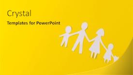  Presentation with help family - PPT theme featuring white-paper-cut-out background and a light gray colored foreground
