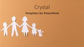  Presentation with help family - Slide deck featuring white-paper-cut-out background and a coral colored foreground