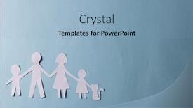  Presentation with help family - Theme featuring white-paper-cut-out background and a light blue colored foreground