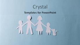  Presentation with help family - Presentation theme having white-paper-cut-out background and a light blue colored foreground
