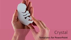  Presentation with embryo - Slides having white-paper-embryo-silhouette background and a coral colored foreground