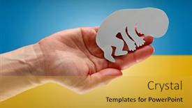 Presentation with embryo - Slides with white-paper-embryo-silhouette background and a yellow colored foreground