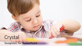  Presentation with crayon - PPT layouts consisting of white paper using crayon background and a lemonade colored foreground