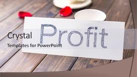  Presentation with profit - Amazing presentation having white paper with word profit against elegant coffee cup in cafe backdrop and a lemonade colored foreground