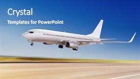 Presentation with plane - Colorful PPT layouts enhanced with white passenger plane is flying backdrop and a teal colored foreground