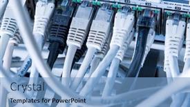  Presentation with cables - Presentation theme featuring white-patch-cables-connected background and a light blue colored foreground