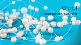  Presentation with pearl - PPT theme having white-pearl-beads background and a cyan colored foreground