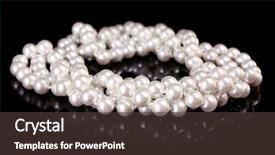 Presentation with pearls - Theme with white pearls on black background background and a tawny brown colored foreground