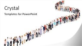  Presentation with queue - Slide set featuring white people in queue background and a white colored foreground