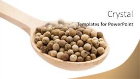  Presentation with grains - Amazing slide set having white pepper grains isolated on white background backdrop and a white colored foreground