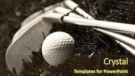  Presentation with black light - Slides featuring white photo of golf club background and a tawny brown colored foreground