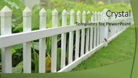  Presentation with flower - Theme featuring white picket fence and flower background and a  colored foreground