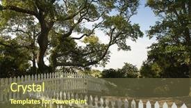  Presentation with oak tree - PPT layouts consisting of fence with live oak tree background and a tawny brown colored foreground