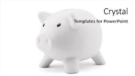  Presentation with piggy bank - Presentation theme featuring white piggy bank with clipping background and a white colored foreground
