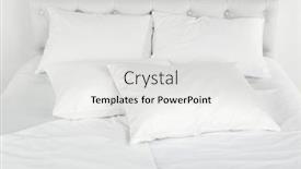  Presentation with bed - Presentation design featuring white-pillows-on-bed-close background and a white colored foreground