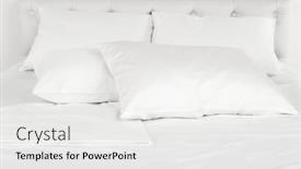  Presentation with room - PPT theme with white-pillows-on-bed background and a white colored foreground